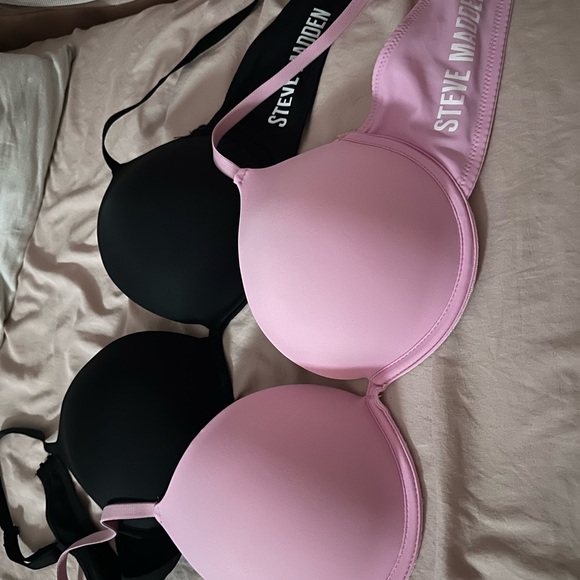 Steve Madden Extreme Push Up Black and Pink Bras 38C - Picture 3 of 3